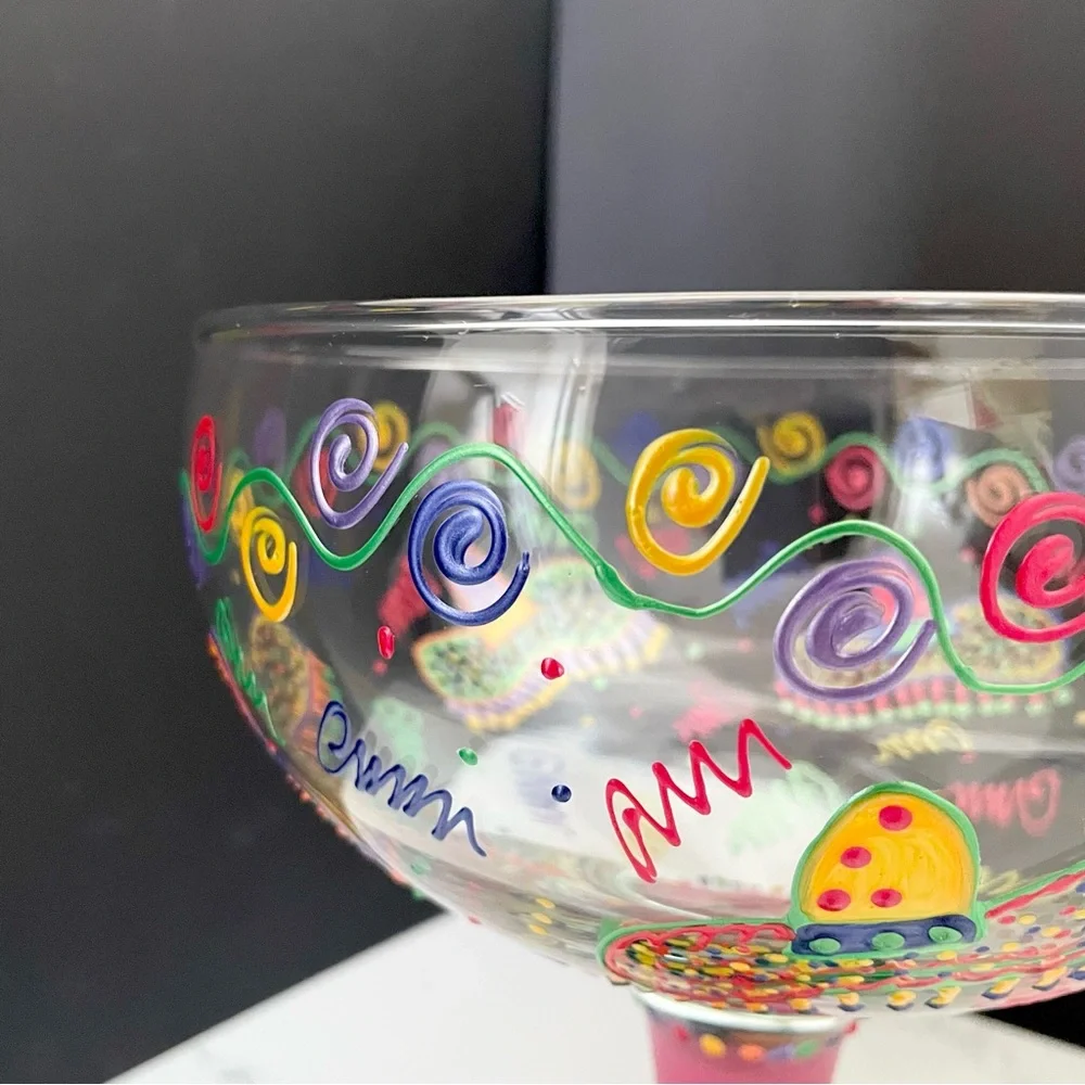 Jumbo Smithereens Margarita Glass Painted by Vikki